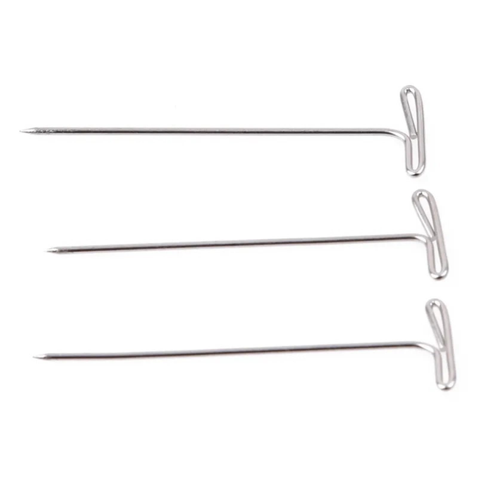 T Pins 50/100Pcs 27/32/38/45/51MM T Pin Needles Wig Making Pins For Blocking Knitting Assorted Sizes T-Pins Stainless Steel(100pcs-45MM)