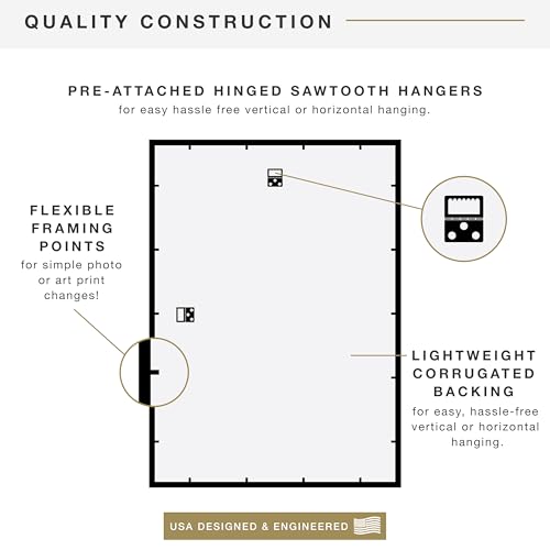 MCS Trendsetter 20x30 Poster Frame Black High-Gloss, Vertical & Horizontal Wall Hanging Large Picture Frame for Photos, Posters & Art Prints (1-Pack)