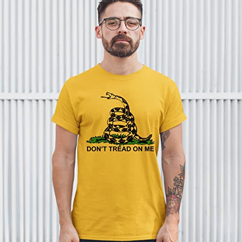 Don't Tread On Me T-Shirt Gadsden Flag American Patriot Us Men's Novelty Shirt Yellow Medium #TOP3