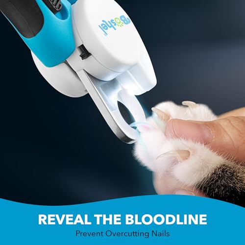 Image of Boshel LED Large Dog Nail Clippers with Quick Sensor, Light, and Safety Guard, Pet's Sharp Toenail Cutter and File