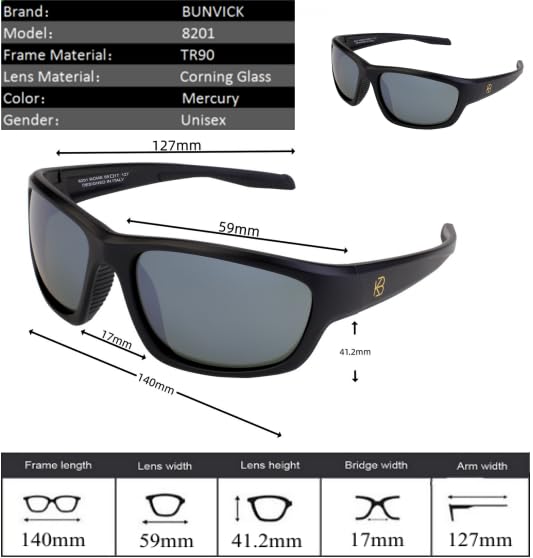 Image of Polarized HD Genuine Glass Sunglasses for Men and Women, Italian Design, Anti-Glare,UV400,Corning True Glass Lenses