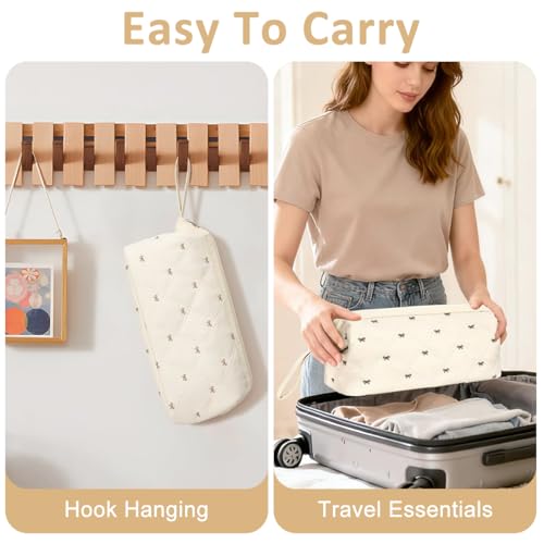 Image of MAYCREATE Travel Storage Bag for Dyson Air wrap Holder with Bow Pattern, Waterproof Hair Styling Accessories Storage for Dyson Airwrap Hair Dryer, for Shark FlexStyle, Curling Iron Hair Tools