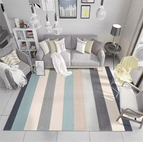 Tapis lavable à sticker à larges rayures pour sécuriser et décorer le sol - 2