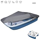 SHJC Pedal Boat Rain Cover 420D Oxford Cloth Water Proof Heavy Duty Pedal Boat Cover fit 3 or 5 Person Pedal Boat All Weather Outdoor Protection to Protect,286200