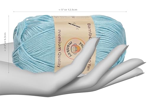 Image of 10-Pack of Yonkey Monkey 500 Grams Yarn - 70% Rayon derived from Bamboo, 30% Cotton - Imported - Shallow Lake 9018