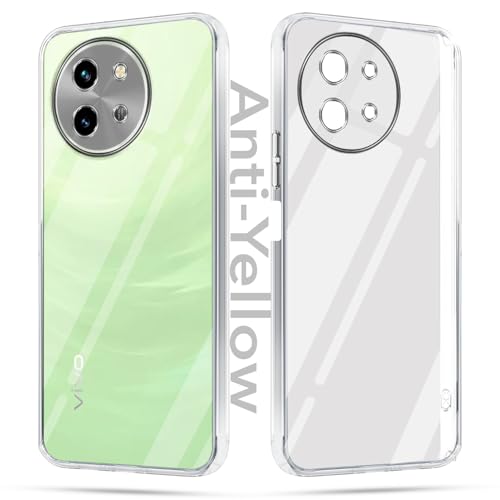 Image of Jkobi Lifetime Anti-Yellow Clear Back Cover Case for Vivo T3x 5G (Sleek Hard Crystal | Shockproof and Camera Protection)