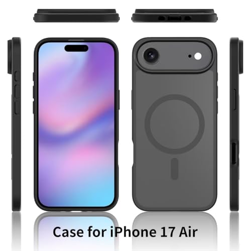 Case for iPhone 17 Air,Skin-Friendly Drop Protection Slim Matte Shockproof Anti-Slip with Wireless Charging Phone Case for iPhone 17 Air,6.5 inch 2025 (Black) by Aikukiki - Used condition - Image 6
