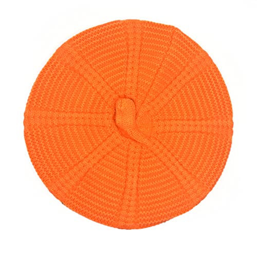 Little Girls Beret Hat French Artist Knit Hat Warm Knitted Beret for Kids Fashion Toddler Baby Beanie (Orange)2
