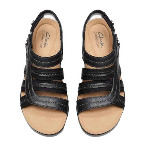 Clarks Clarks Collection Women's Laurieann Erin Flat Sandal, Black Combi, 9.5 Medium US