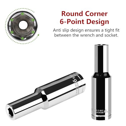 Image of 3 /8 inch Drive Deep Socket,6mm Metric Socket 6-Point,CRV