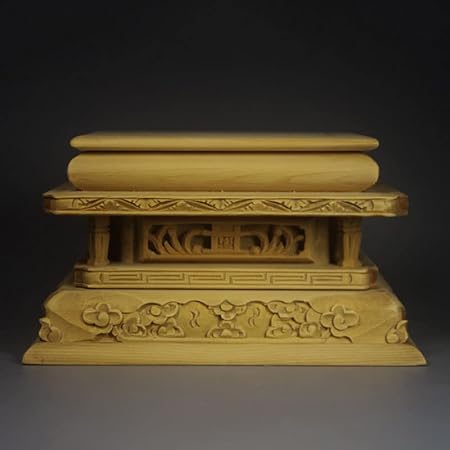 Amazon|四角台座 仏像台 【木彫仏具】桧木製 四角箱台 木製の台座 仏像 お盆飾り 飾り台 本尊 仏壇 仏具 お供え 5.6cm X 7 ...