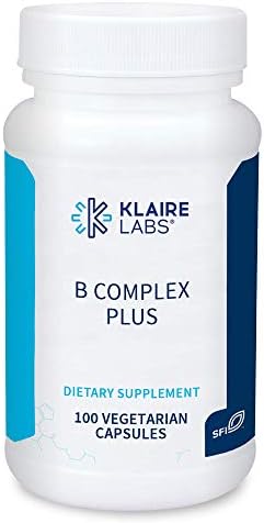 Klaire Labs B Complex Plus - High Potency B Vitamin Complex with B12 Methylcobalamin, B6 & Metafolin Folate - Energy, GI Tract & Brain Health Support - Hypoallergenic (100 Capsules)