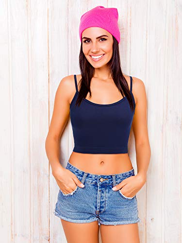 Image of Boao 4 Pack Women's Cropped Cami | Spaghetti Strap Camisloe, Cropped Tank Top, Comfort Cotton, Basic Layering Undershirts, Casual Daily Wear, Summer Outfit