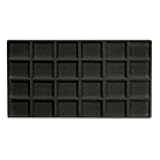 Display and Fixture Store Black Flocked Plastic 24 Compartment Full Size Tray Liner Insert ~ Compartments Measure 2 1/8