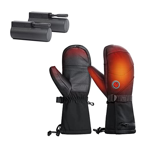 Neveland Heated Mittens And 2Pcs Spare Batteries (4 Batteries In Total) #TOP4