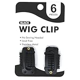PNK Trend Self Snap On Wig Clip 6PCS (Black), Made in Korea and No Sewing Needed for Hair Extensions