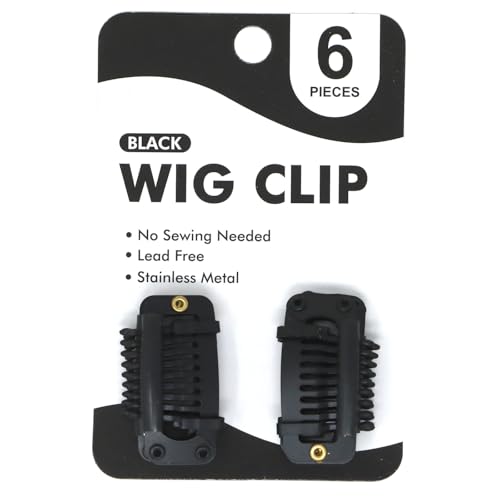 PNK Trend Self Snap On Wig Clip 6PCS (Black), Made in Korea and No Sewing Needed for Hair Extensions