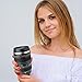 Tmango Camera Lens Coffee Mug with Clear Lid and Spoon – Lightweight Lens Cup Replica, Gift for Photographers