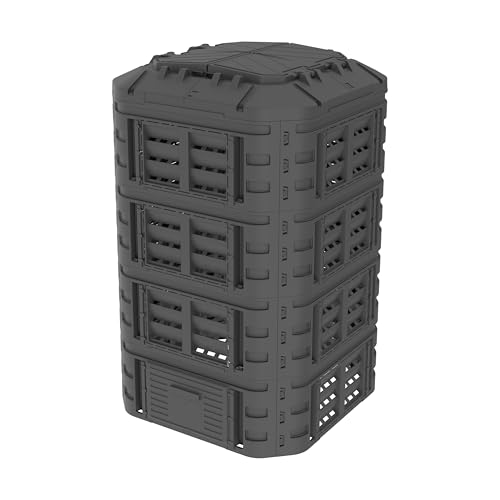 Composteur de jardin modulaire 1120 L EKOGRID avec aération continue noir