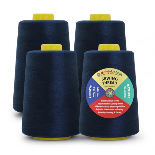 Mandala Crafts Hilos Serger Azul Marino 4 Conos 24000 Yds miniatura 1