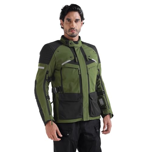 Image of Royal Enfield Nirvik V3 Riding Jacket | Protection: RE Ergo Pro Tech CE Level 2 at Shoulders & Elbows | Norman Tech CE Level 2 back protector, & XY CE Level 1 chest protectors | OLIVE S