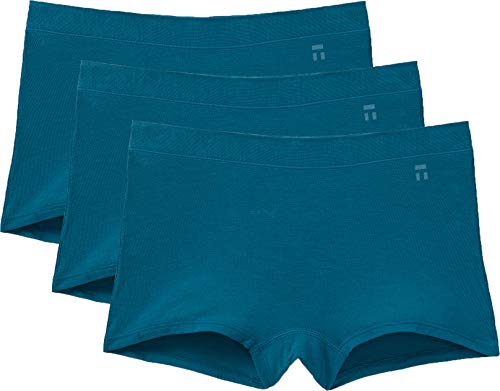 Tommy John Women's Second Skin Boyshort Panties - 3 Pack - Comfortable Boxer Brief Underwear for Women (Ink Blue, X-Small)