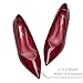 GENSHUO Women's Kitten Heels Closed Pointed Toe Pumps, 1 Inch Low Heel Dress Shoes, Wedding Formal Work Holiday Comfortable Fashion Red Patent Size 8.5