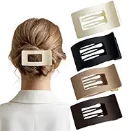 4PCS Flat Hair Clips Matte Non-Slip Claws for Women, Strong Hold Hair Accessories for All Hair Types, Daily Wedding Party Date Beach Use (Style3(Solid))
