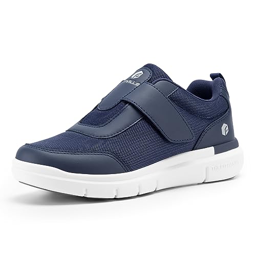 Fitville Buty Cukrzycowe Męskie Bardzo Szerokie Z Zapięciem Na Rzep Bardzo Szerokie Miękkie Buty Zdrowotne Dla Mężczyzn Na Opuchnięte Stopy Niebieski 47 EU X-Szeroki