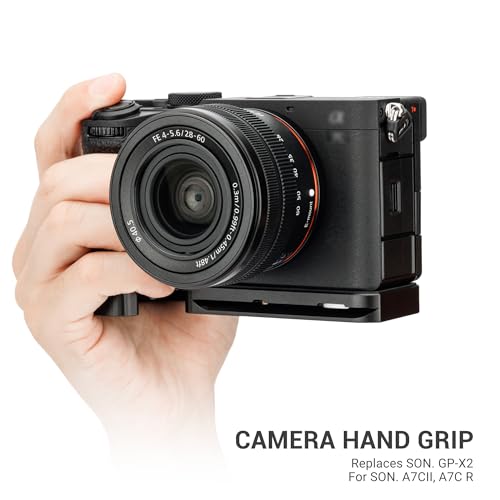 Image of JJC GP-X2 Metal Hand Grip Extension for Sony A7CII A7CR Camera(Not for A7C) | Anti-Slip Pad, with Airtag Holder, Arca Swiss Quick Release Plate, 1 /4 inch-20 Tripod Hole & Hand Strap Hole