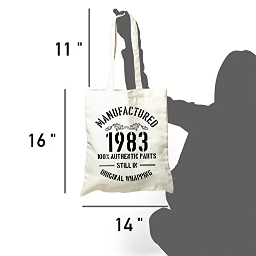 Forbiddenpaper 1983 Birthday Gifts For Women Men | Funny 40Th Birthday Gift Vintage 1983 Natural Cotton Reusable Tote Bag Classic 1983 Shoulder Bag(White) #TOP3