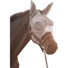 Plus Size Horse Fly Mask with Ears, Built-in Visor, UV Protection
