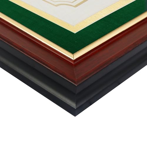 GMFrames Double Diploma Frame for Two 8.5x11 Certificates with Green over Gold Mat, Solid Wood, Tempered Glass, Cherry Finish with Gold Trim by GMFrames - Image 7