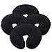 London Linens Pack of 4, Premium Extra Thick 100% Cotton Flannel Massage Tables Face Cradle Covers Cozies Fitted - Includes 4 pcs (Black)