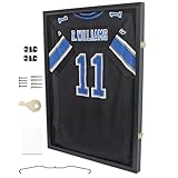 Pro Collector's Jersey Display Case Frame Large Sport Shadow Box Pro 98% UV Protection for Baseball Basketball Football Soccer Hockey Memorabilia T-Shirt Uniform (Black Finish)