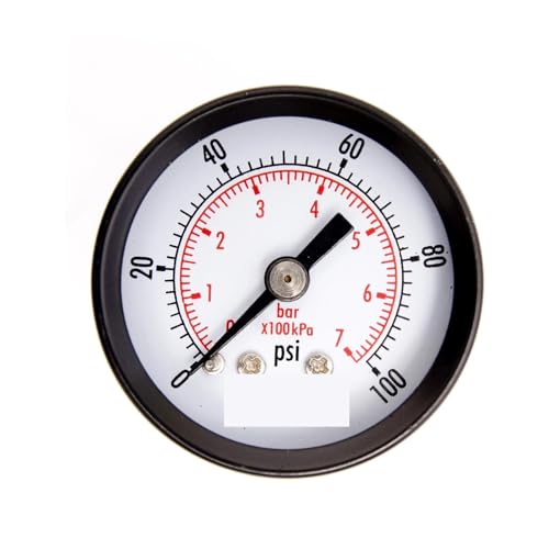 Manomètre de pression 0-100 PSI boîtier acier noir pour mesure fluide et air comprimé