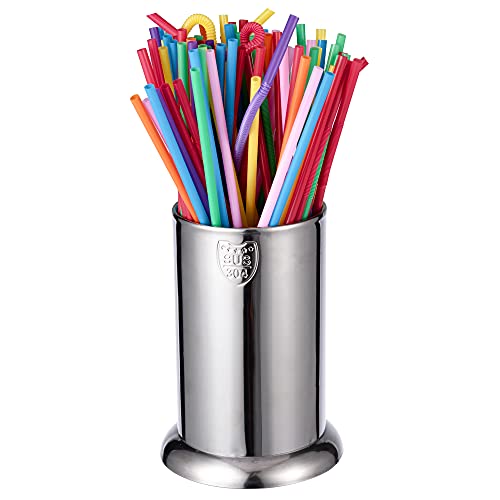 IMEEA Straw Holder SUS304 Stainless Steel Drinking Straw Dispenser Countertop Straw Holder Organizer Coffee Stirrers Holder