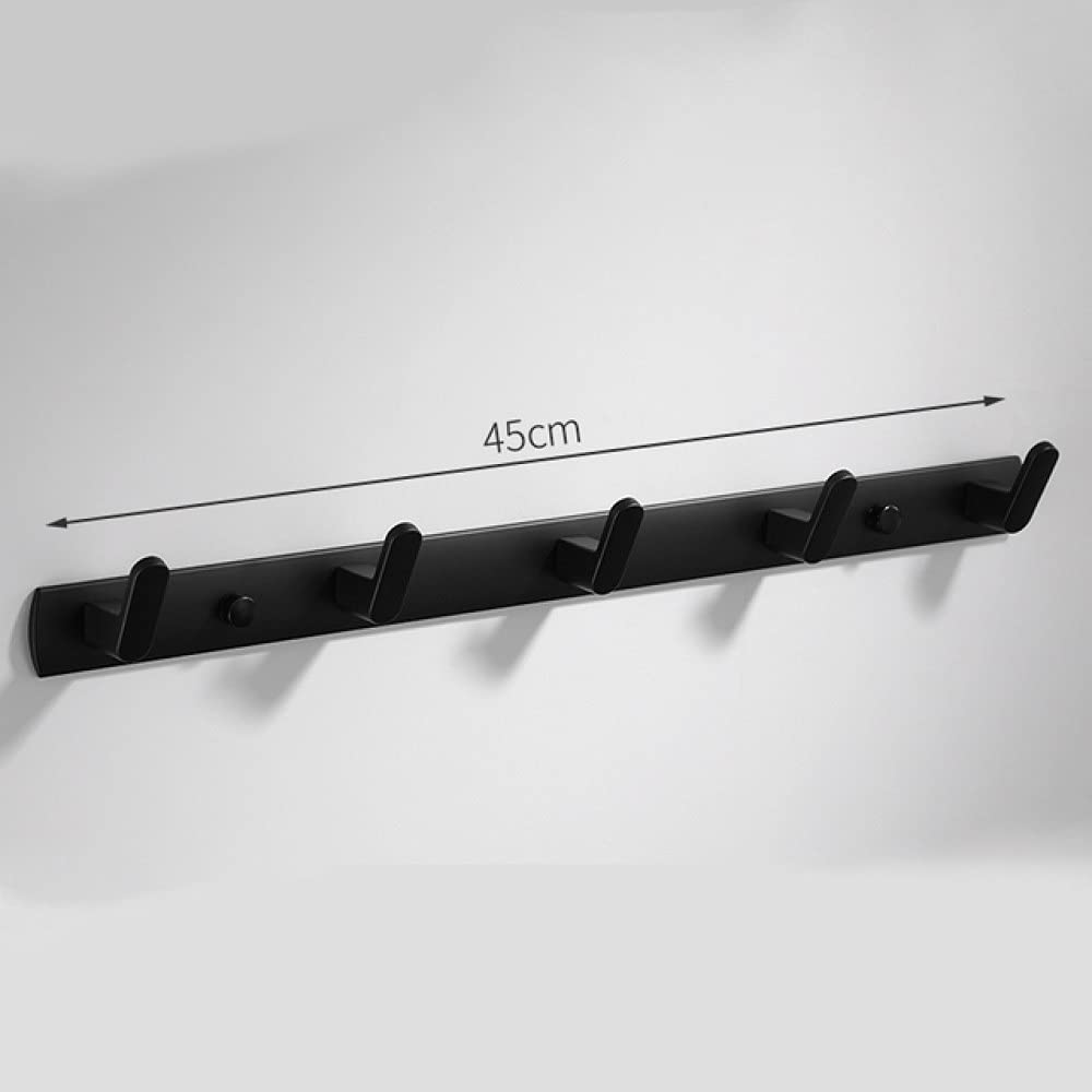 Toallero gancho para bata negro de aluminio espacial con soporte de pared