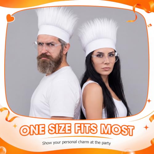 Image of White Spirit Wear Accessories, Wigs and Heart Glasses for Crazy Hair Day Team Color War Fun Halloween Costume Outfit