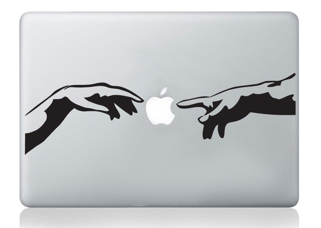 Wall4stickers Black Michelangelo Creation Of Adam Italian Hands Mac Sticker Apple Macbook Compatible Laptop Decal Art Vinyl Art