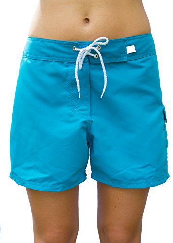 Kechika Women's Solid Poly Boardshorts Full Cut Boardshort with Normal Waistline