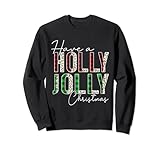 have a holly and jolly merry christmas, plaid leopardato con bufalo felpa