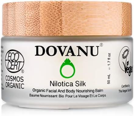 DOVANU Nilotica Silk East African Shea Butter Raw Organic & Vegan for All Skin Types - Ultimate Hydration & Repair - Paraben, GMO, & Fragrance Free - 1.7 fl oz Jar