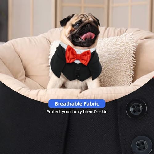 MIGOHI Smoking formal para cães, bandanas de aniversário de cachorro preto, coleira bandana de casam