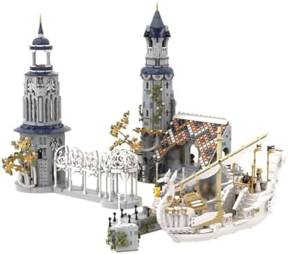 Medieval Building Blocks Set, DIY Elf City Port Assembly Brick Model kit, Collectible Medieval Submodule MOC Construction Display Kit for Enthusiasts and Collectors, MOC-164397 (5721PCS) — 사진 6