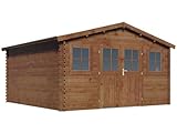 Abri de Jardin Bois traité Autoclave Marron Lormont - 21,2 m² - 28 mm