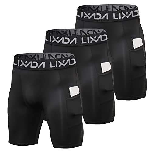 Lixada Men's Elastic Shorts Pants Performance Sports Baselayer Cool Dry