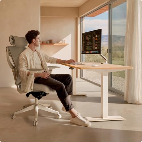 Image of Desktronic Height Adjustable Standing Desk Frame - Ergonomic Sit Stand Desk Frame, Electric Dual Motor, USB & USB-C Charging, Wobble-Free, Touchscreen, 3 Memory Presets, Anti-Collision