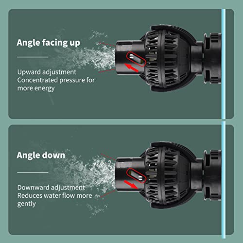 EXLECO Aquarium Strömungspumpe Wavemaker 6000L/H 8W Umwälzpumpe Magnet Wellenpumpe WAVE MAKER 360 ° schwenkbar für 80~100cm Süß- und Salzwasseraquarien Schwarz