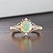 Jelafu 18k Black Gold Plated White Fire Opal Rings For Women Opal Ring For Women 14k Real Gold Rose Gold Opal Promise Rings For Women Womens 10k Gold Opal Ring For Engagement Wedding